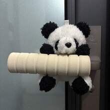 Funda adorable para manija de puerta con forma de panda, adecuada para puertas de dormitorios y apartamentos, con absorción de impactos y antiestática, decoración encantadora para manija de puerta, material suave - Blanco - Con forma de panda - Ver 9