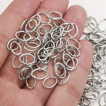 200pcs Stainless Steel Oval Split Rings, For Jewelry Making, DIY Accessories, Double Loop Open Connectors - Silver 1 - View 2