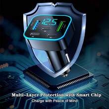 1個多口 3PD 2USB 車用充電器，快速充電 PD QC3.0 USB C 車用手機充電器 Type C 轉接頭 | 支援多台裝置同時快速充電，附即時數位顯示 - A - 查看 2