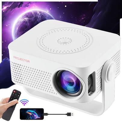 Mini Projector, Full HD 1080P 4K Support Portable Projector, Outdoor Projector/Movie Projector For Home Theater Use