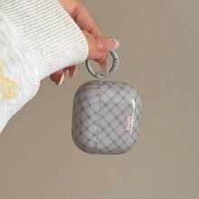 Ốp bảo vệ tai nghe Gray-Blue Rhombus + Circle Pro 3/2, 4/3/2, kiểu dáng tối giản thời trang dành cho nữ. - Màu Xám nhạt - Xem 4