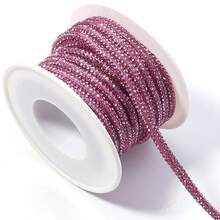 Dây ống đính đá 4mm, dài 5 thước Anh/cuộn, dây rỗng đính đá sang trọng dùng để trang trí dây giày, phụ kiện tóc, hộp và túi xách, 6 hàng đá đính trong ống. - Dây thừng ống tròn khoan nước - Xem 12