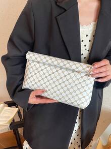 2026 Spring New Fashion Personalized Clutch Bag, High-End Printed Versatile Convenient Envelope Bag - White - View 8