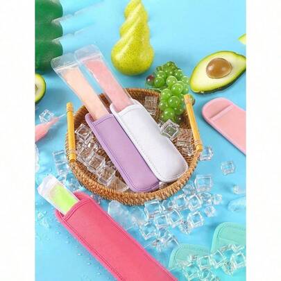 2pc/6pcs Freezer Pop Holders, Reusable & Washable Freezer Pops Protector Bags,Insulated Sleeves For Ice Lolly, Popsicle Holders,Neoprene Popsicle Sleeve,Summer.