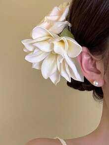 1 chiếc kẹp tóc hình hoa mộc lan thanh lịch, phụ kiện tóc bên hông theo phong cách nghỉ dưỡng ven biển. - Nhiều màu - Xem 3