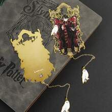 Harry Potter Marcadores de Livro, Acessórios Pingente de Personagens em Metal Vazado, Presente de Aniversário, Presentes de Papelaria para Leitura e Pendurar em Diários - Multicolorido - Visão 4