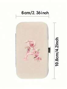 Letter Print Travel Nail Grooming Set, Pink Rose Letter A-Y, Mother's Day Gift, Large Capacity Nail Care Storage Box, Includes Stainless Steel Tools, Ultra Sharp Anti-Splash Nail Clipper Set, Classic Design Hair Comb Box, Portable, Suitable For Travel, Outings, Boarding School And Home Use, Gift For Wife, Girlfriend, Family And Parents - Multicolor - View 8