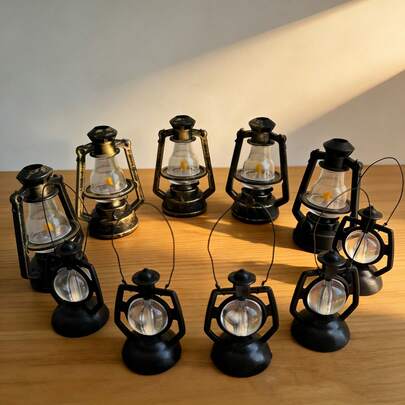 8/16 chiếc đèn dầu mini cổ điển trang trí nhà cửa, tượng đèn dầu retro, đồ trang trí để bàn, kệ, đồ sưu tầm cho phòng khách, phòng ngủ, văn phòng, nhà nông thôn, phong cách mộc mạc, quà tặng tiệc cưới