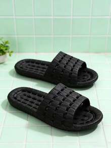 Dép chống trơn trượt, kiểu dáng unisex cho cả nam và nữ, dép đi trong nhà nhanh khô dùng cho phòng tắm. - đen - Xem 9