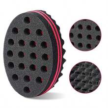 2 Oval Shaped Small Hole Hair Brush Sponge Brush Locking Twist African Curly Hair Care Tool, Black Metal African Style Hair Comb - Unisex Fist Style Pick Dye Comb - Oval-shaped Sponge Curling Iron - View 6