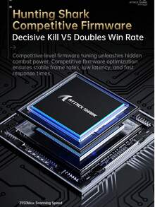 V5 无线鼠标，轻巧型 PAW3950 游戏三模式 8K DPI 鼠标 - 查看 12