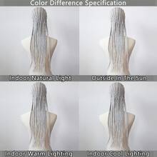 ZigZag Hair 预修剪蕾丝前假发，铂金色、银色、姜棕色，编织合成蕾丝前假发，耐热纤维假发，适合日常佩戴、节日、派对、角色扮演、万圣节 - 彩色 - 查看 10