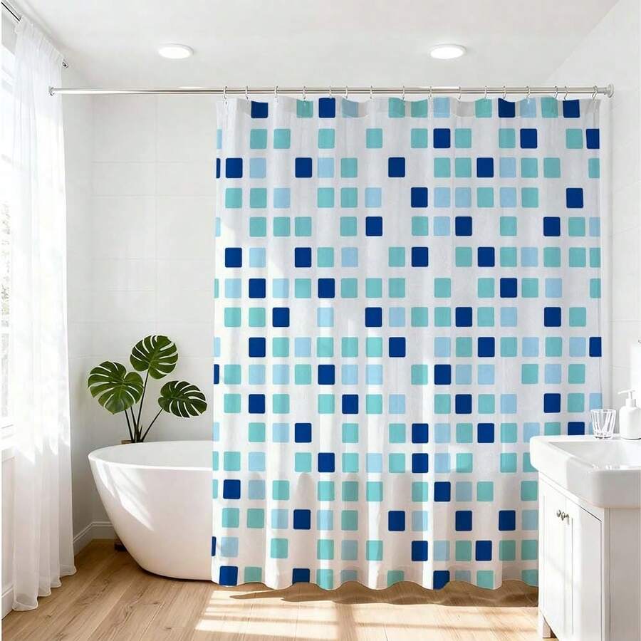 1件禅意石纹浴帘，简约水疗风格，以堆叠的石头和草倒映在平静的水中，营造日式禅意花园般的浴室装饰效果。防水面料浴帘，打造自然健康浴室氛围。 - E - 查看 1