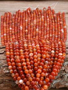 Red Agate Beads-Round Sardonyx Carnelian Loose Beads For Jewelry Making, DIY Necklace Bracelet, Smooth Round Gemstones, No Plating, Ideal For Christmas, Valentine'S Day, Birthdays & Campus Gifts.-4mm/6mm/8mm/10mm. - Multicolor - View 4