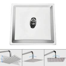 8"Shower Head Stainless Steel Rainfall Overhead Large Bathroom Square - A - View 4