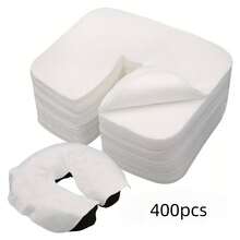 100pcs SMS Disposable Cradle Covers, Ultra-Soft Massage U-Shaped Hole Face Towels, Luxurious, Non-Stick Massage Face Masks, Headrest Covers For Massage Beds And Massage Chairs - White - View 9