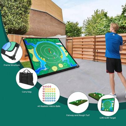 GCCSJ Tiny Golfer Game,Golf Chipping Game Set, Golf Game, Balls X 40, (Free Adjustable Golf Club X1), The Original Portable Golf Game For Chipping Practice For Family Golfers - Indoor And Outdoor