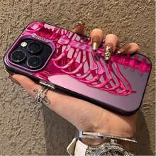 Funda de Teléfono de Lujo con Calavera Rosa y Verde para iPhone 17 16 15 14 13 12 11 Pro Max Plus 17 Air 16E X XR XS Max, Carcasa Antigolpes - 3 - Ver 2