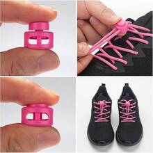 10PCS  Shoelace Buckles, Spring-Loaded Adjustable Buckles, Lazy-Style No-Tie Round Double-Hole Shoelace Clips, Multi-Color Plastic Rope Locks, Double-Hole Spring Stoppers, Sliding Fasteners, Button Rope End Buckles For Drawstring Clothing, Shoelaces, Backpacks, And Lanyards (Mixed Colors), Pig-Nose Bread Adjustable Shoelace Buckles, Spring Buckles. - 查看 4