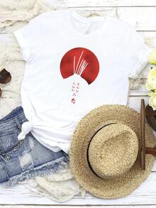 Women T-Shirt Print Seven Samurai T-Shirt - Putih - View 6