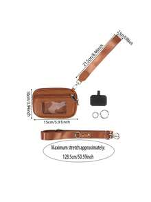 1pc Stylish Anti-Theft Adjustable Crossbody Bag With Coin Purse And Wrist Strap Detachable Clip-On Travel Pouch Lightweight Design Perfect For Phone Cases And Daily Use - Multicolor - View 3