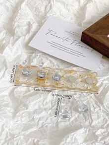 美甲装饰品，渐变粉蓝白红粉色椭圆形和长方形，配5个金色合金支架，韩式美甲饰品配件，美甲展示工具和道具 - 彩色 - 查看 9