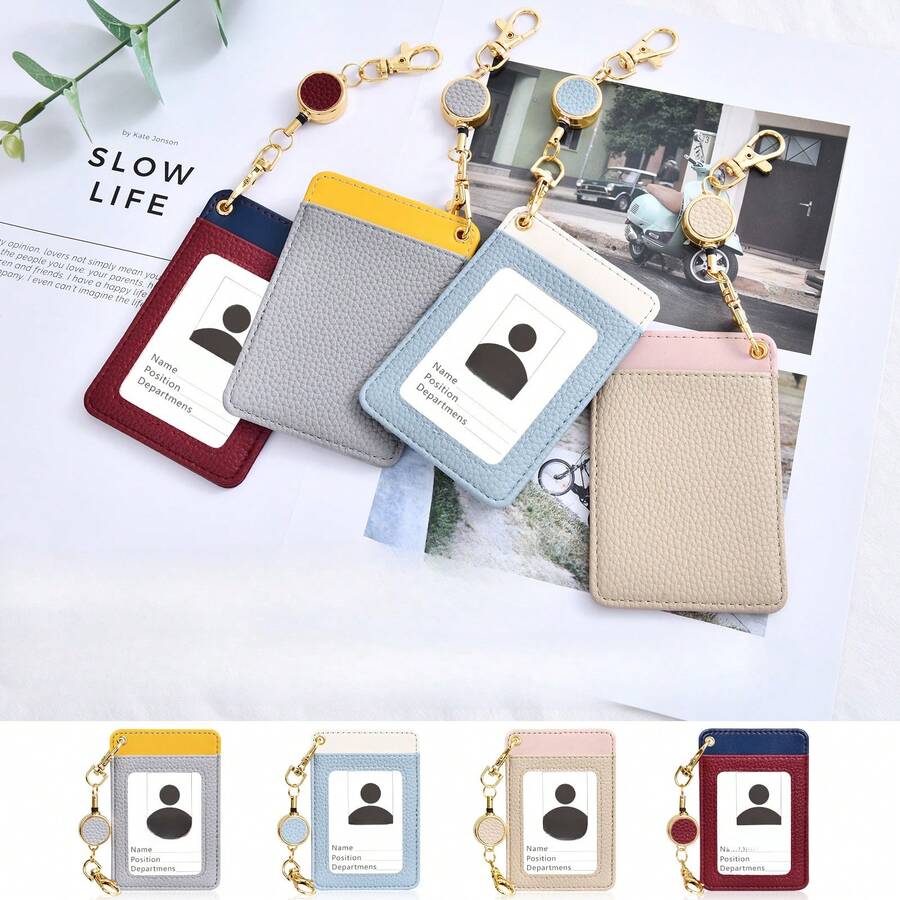 1 chiếc ví đựng thẻ dọc có cuộn dây rút, hộp đựng thẻ IC, 2 màu, ví đựng thẻ ra vào, ví đựng thẻ ID, phối màu, dễ thương, thời trang, mỏng, lưu trữ hai mặt, bao gồm cuộn dây Nasukan dễ thương, dễ tháo lắp, lưu trữ thẻ, thẻ đi lại, đi làm, đi học, đa chức năng - Xám x Vàng - Nhiều màu - Xem 1