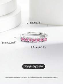 1pc Minimalist Luxury Micro-Inlaid Zirconia Open Ring, Elegant 7-Princess Colorful Adjustable Band Ring, Suitable For Daily, Party, Holiday Decoration & Wear - Ring - View 7