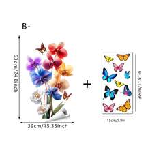 1/3pcs Colorful Floral Window Stickers, Vibrant Orchid, Tulip And Butterfly Decorations, Removable Anti-Collision Glass Stickers, Suitable For Living Room, Kitchen, Home Decor - Tulips and Orchids - View 13