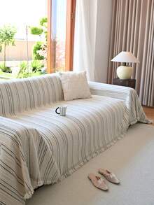 Bohemian Style Sofa Cover, Pet Proof Sofa Protector, Machine Washable Home Decor, Suitable For L-Shaped Sectional Sofa, Loveseat, And 3-Seater Sofa - Beige - View 3