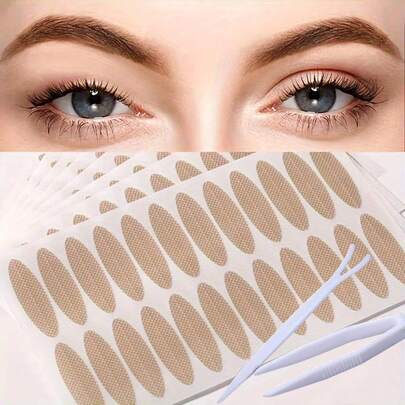 48pcs Invisible Double Eyelid Tapes, Self-Adhesive, Easy To Apply, Instantly Lift Eyes, Breathable & Alcohol-Free, Includes Makeup Applicator, Made Of Breathable Materials