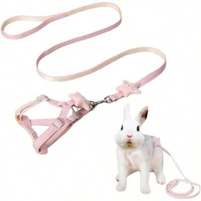 1 chiếc đai đeo ngực bằng nylon có thể điều chỉnh, phù hợp cho thỏ, mèo, chó con, mèo con, chồn - Dây dắt thoải mái cho việc đi dạo của động vật nhỏ.