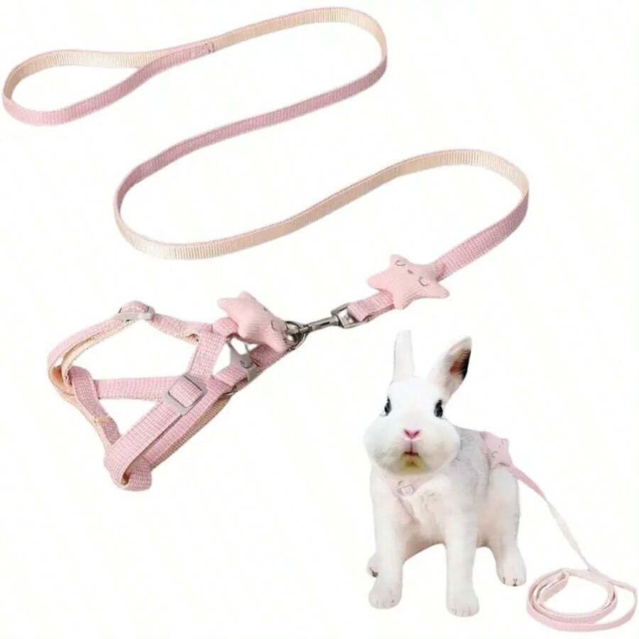 1pc Adjustable Nylon Pet Harness, Suitable For Rabbits, Cats, Puppies, Kittens, Ferrets - Comfortable Leash For Small Animal Walking - Multicolor - View 1
