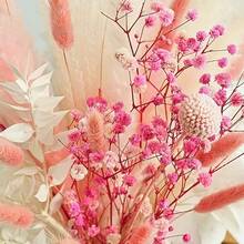 45枝波西米亚风粉色人造花束 + 3个手提花束袋套装 – 母亲节、婚礼鲜花礼品袋、家庭聚会礼物、户外花园装饰 - 彩色 - 查看 4