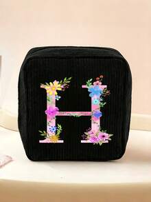 1 Stück Kordstoff minimalistische Reise-Make-up-Tasche, tragbare multifunktionale Aufbewahrungstasche, große Kapazität Damenhygiene-Tasche, neue verdickte Damenhygiene-Aufbewahrungstasche, Menstruationspads-Aufbewahrungstasche, geeignet für den täglichen Gebrauch, Urlaub, Aufbewahrung, Reisen, kann als Geburtstagsgeschenk, Weihnachtsgeschenk, Halloween-Geschenk, Muttertagsgeschenk für Familie, Mutter, Schwester, Freundin verwendet werden - Schwarz - Übersicht 19