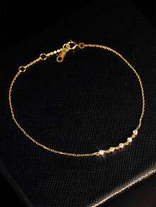 1pc S925 Sterling Silver Diamond Bracelet, Suitable For Girls, Friendship/Graduation/Birthday Gift, Daily Accessory, Party Favor - Drill - View 2