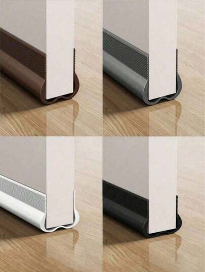 1pc U-Shaped Clip-On Door Bottom Seal Strip, Draft Stopper, Fits Interior & Exterior Doors, Soundproof Door Bottom Seal