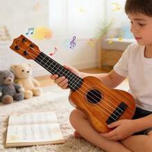 Tecforood Gitar Mainan Ukulele Mini Portabel untuk Pemula, Instrumen Ukulele Kecil Ringan dengan Desain Serat Kayu Realistis, Mainan Latihan Ritme dan Pembelajaran Musik yang Mudah, Gitar Kompak untuk di Rumah, Kelas, Perjalanan, Bermain di Luar Ruangan, Hadiah Kembali ke Sekolah, Ulang Tahun, Natal - MultiWarna - View 8