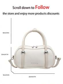 Women's Handbag Modern Style Exquisite Hardware Buckle Design Soulder Bag Simple And Versatile Urban Commuter Style Adjustable Strap Crossbody Bag - Beige - View 8