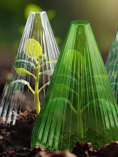 20个可重复使用的植物保护罩，透明塑料幼苗罩，适用于户外园艺，防霜冻，以及植物和动物的病虫害防治。