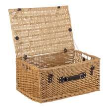 Red Hamper 62cm Buff Finish Wicker Picnic Basket - Brown - View 1