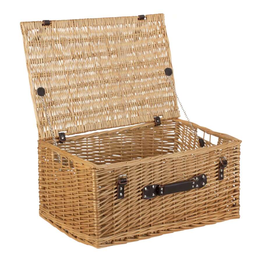 Red Hamper 62cm Buff Finish Wicker Picnic Basket - Brown - View 1