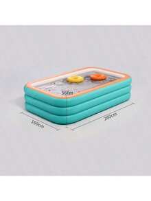 1 bể bơi bơm hơi, làm bằng PVC bền chắc, thích hợp sử dụng trong nhà và ngoài trời, có ghế ngồi tích hợp, quà tặng Giáng sinh & Halloween, bao gồm các phụ kiện bơi lội thú vị. - A - Xem 6