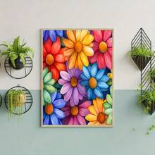 5D Diamond Painting Kit - Full Round Diamond, Floral Pattern, Acrylic Craft Set For Home Decor, Frameless Diamond Painting Gift Set - round diamond - View 5