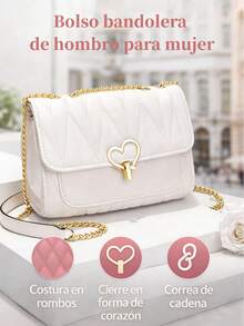 Exquisitas damas bolsas de hombro de dos piezas, bolsa de axila, bolsa de cuerpo cruzado, gran capacidad, bolsa de cadena, adecuado para regalos de cumpleaños, regalos navideños, adecuados para compras, fiestas y fiestas - YFB-162 - Ver 1