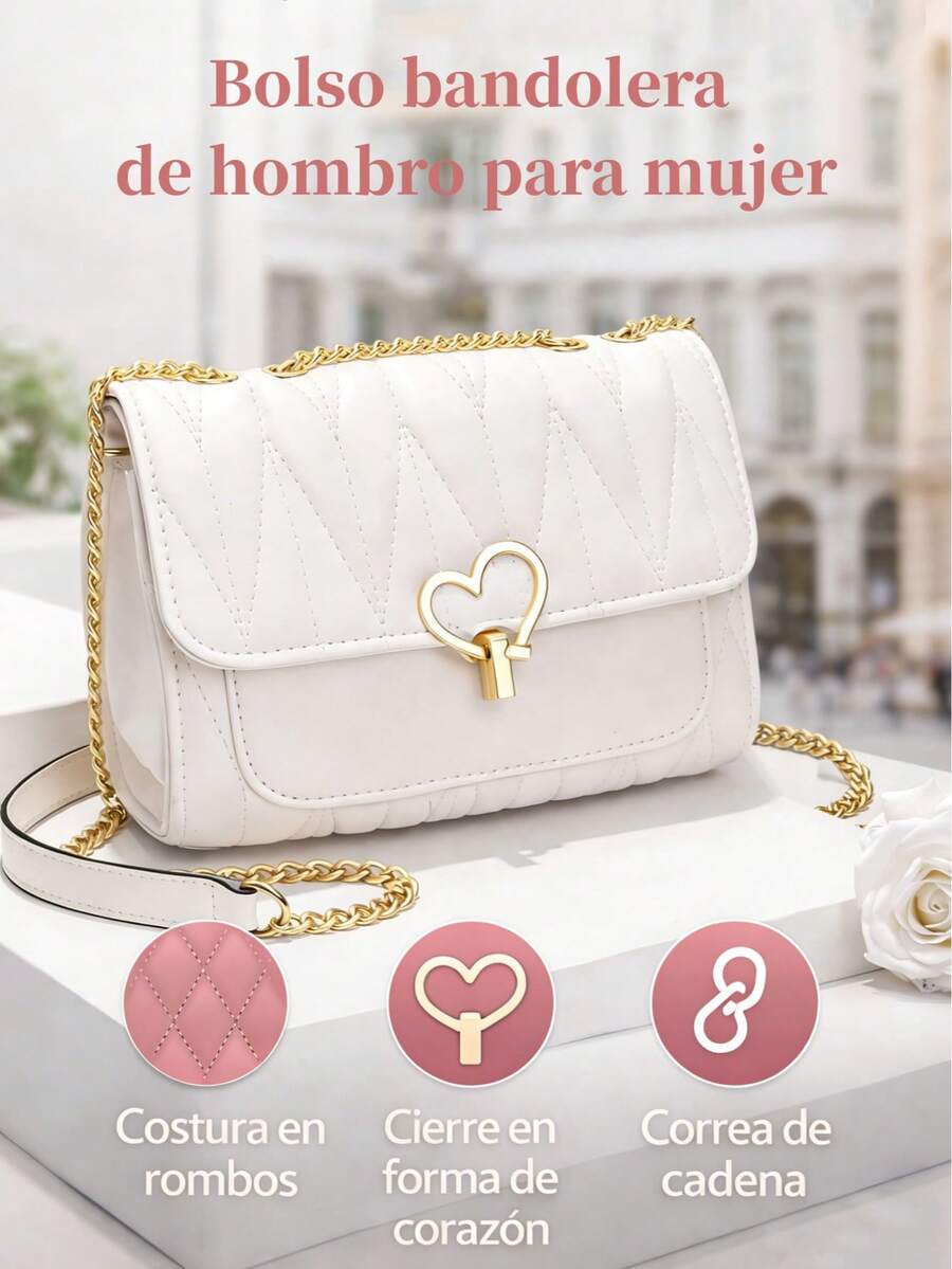 Exquisitas damas bolsas de hombro de dos piezas, bolsa de axila, bolsa de cuerpo cruzado, gran capacidad, bolsa de cadena, adecuado para regalos de cumpleaños, regalos navideños, adecuados para compras, fiestas y fiestas - YFB-162 - Ver 1