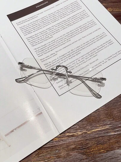 1副金属无框男女通用时尚光致变色平光眼镜