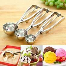 1 pieza Cuchara para helado de acero inoxidable premium - Perfecta para servir y repartir helado, utensilio de cocina - Plateado - Ver 4