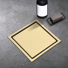 1 pieza Desagüe de ducha oculto, Desagüe de acero inoxidable - Diseño moderno y elegante, Extraíble, Anti-olor y Anti-obstrucción, Cubierta de desagüe empotrada, Sistema de drenaje eficiente, Estructura, Adecuado para baño, balcón, cocina, etc. - Disponible en tamaños de 4 pulgadas y 6 pulgadas Accesorios de baño Herramientas de baño - Multicolor - Ver 7