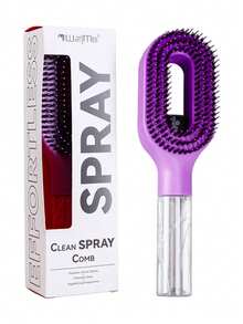 2-In-1 Spray Hair Brush, Transparent White, Water Mist Spray Brush, Built-In Water Tank, Soft And Flexible Comb Teeth, Dry And Wet Styling Spray Brush, Suitable For Curly, Straight And Wavy Hair, Moisturizing Hair Brush, Curling Brush, Detangling Brush, Women's Brush, Hairstyling, Travel Use, Hair Products, Hairdressing Tools, Hairdressing Supplies, Hairstylist, Hair Accessories, Hair Salon, Hairdressing Equipment - Multicolor - View 14